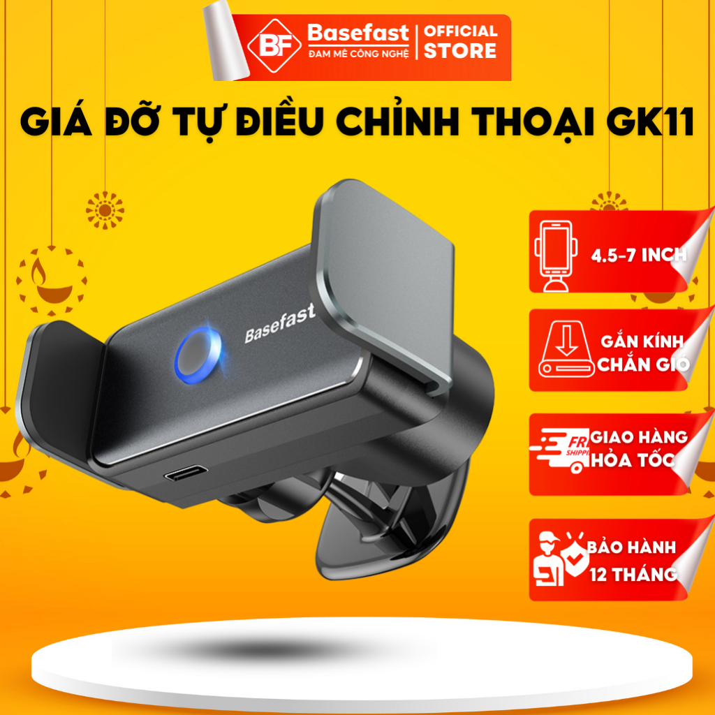 Giá đỡ điện thoại tự điều chỉnh thông minh trên ô tô Basefast GK11 gắn trên Taplo xe hơi thích hợp nhiều dòng máy