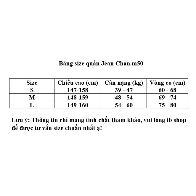 Quần jean xuông nấm lùn che khuyết điểm kèm đai dài 88cm Mã 6880