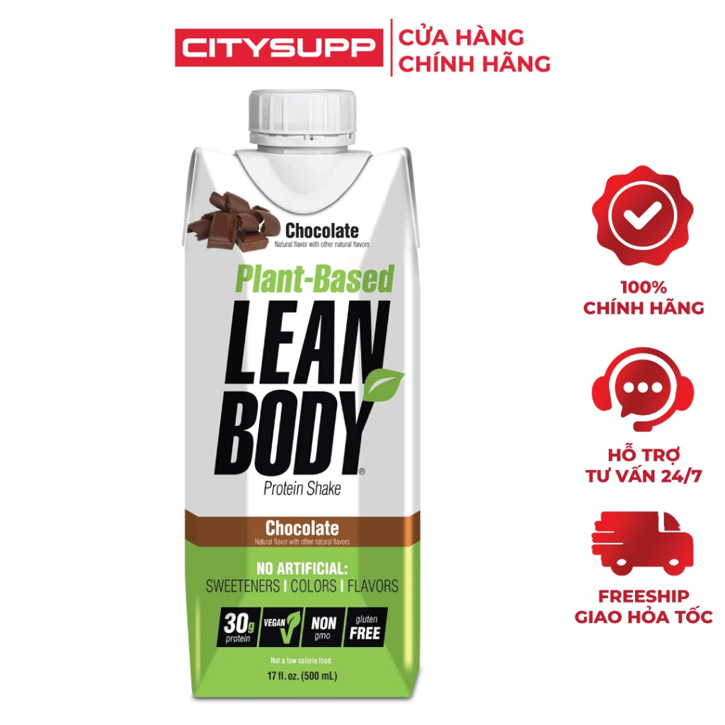 [Chính hãng] Labrada Lean Body Plant Based RTD, Đạm Thực Vật 30g Protein, Thuần Chay, 500ml/Chai