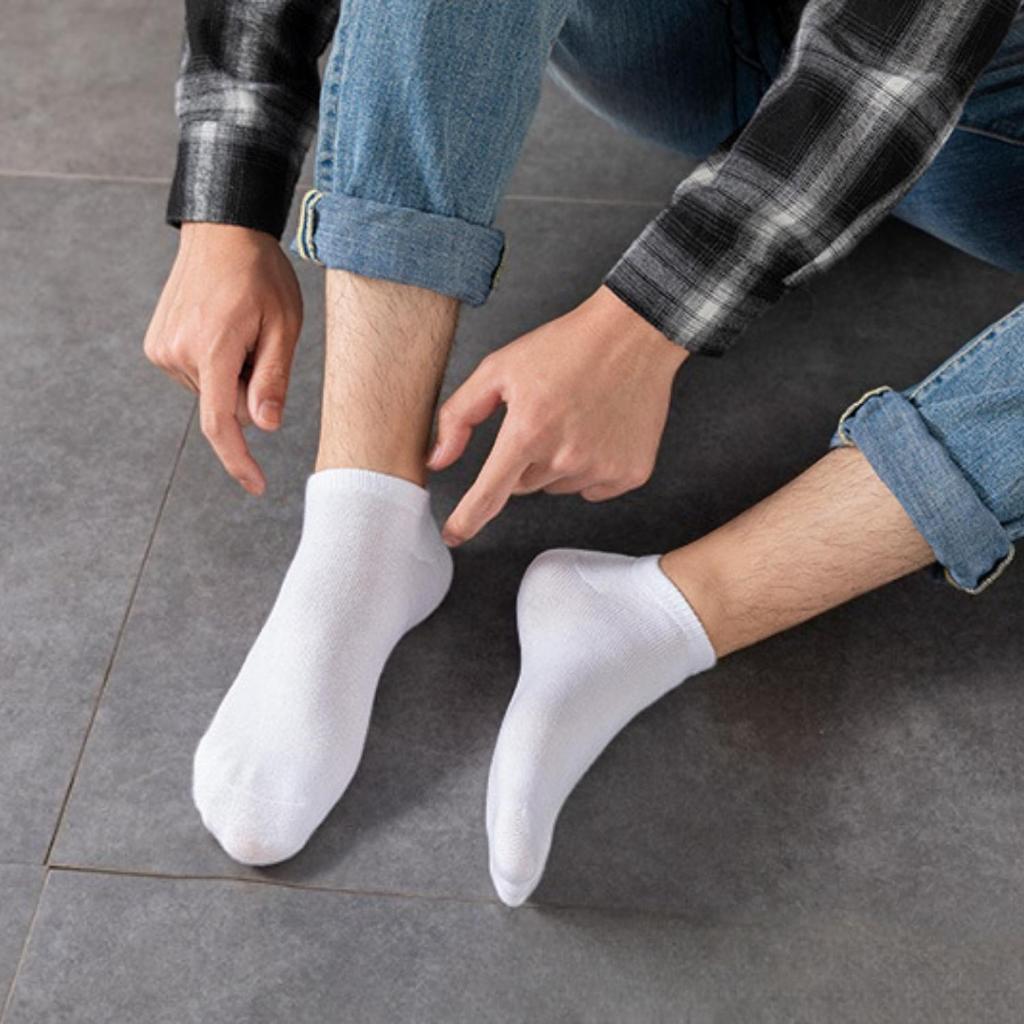 Tất Vớ Cổ Ngắn Nam Nữ Chất Liệu Cotton Hàn Quốc, Tất Vớ Nam Nữ Vải Mềm Mịn Thoáng Mát Chống Trơn Trượt