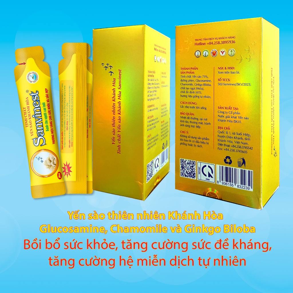 Tinh chất Yến sào Khánh Hòa Sanvinest dành cho người cao tuổi, 75% tinh chất Yến sào - 502QT30