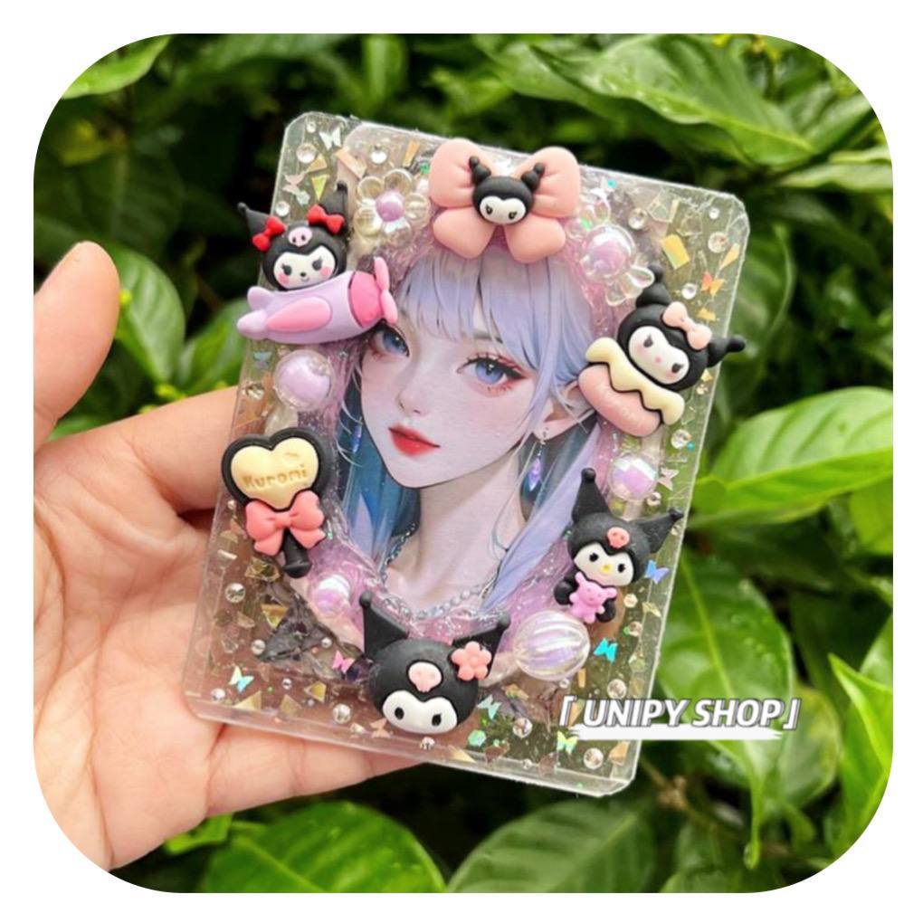 Toploader Decor Charrm Kem Keo B8 | KUROMI Thạch Đen  | Thẻ Đựng Card Hình Ảnh Idol Kpop Anime TC123