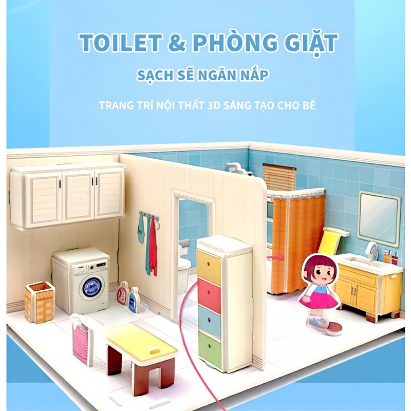 Đồ Chơi Xếp Hình Lắp Ráp 3D Thiết Kế Nội Thất Ngôi Nhà Sansanvu Cho Bé