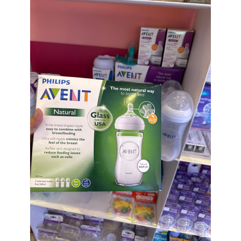 Bình Thuỷ tinh Philips Avent 240ml kèm núm ty