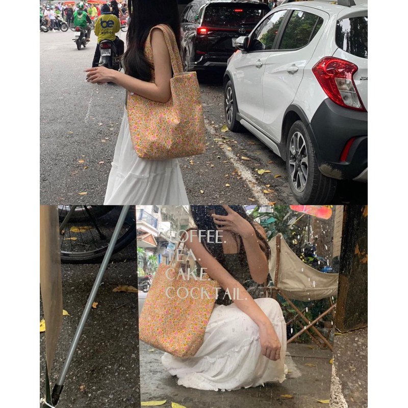Túi tote Daisy - túi vải hoạ tiết 2 lớp dày dặn | OH.LINDA