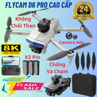 Máy bay flycam camera mini giá rẻ, drone d6 pro máy bay không người lái điều khiển từ xa 4 cánh bay siêu cao, siêu xa