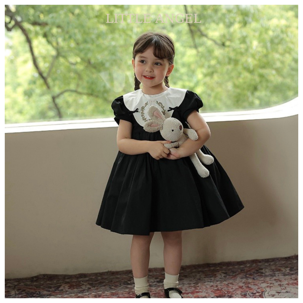 Váy bé gái babydoll thêu hoa phong cách tiểu thư dễ thương size 10-40kg