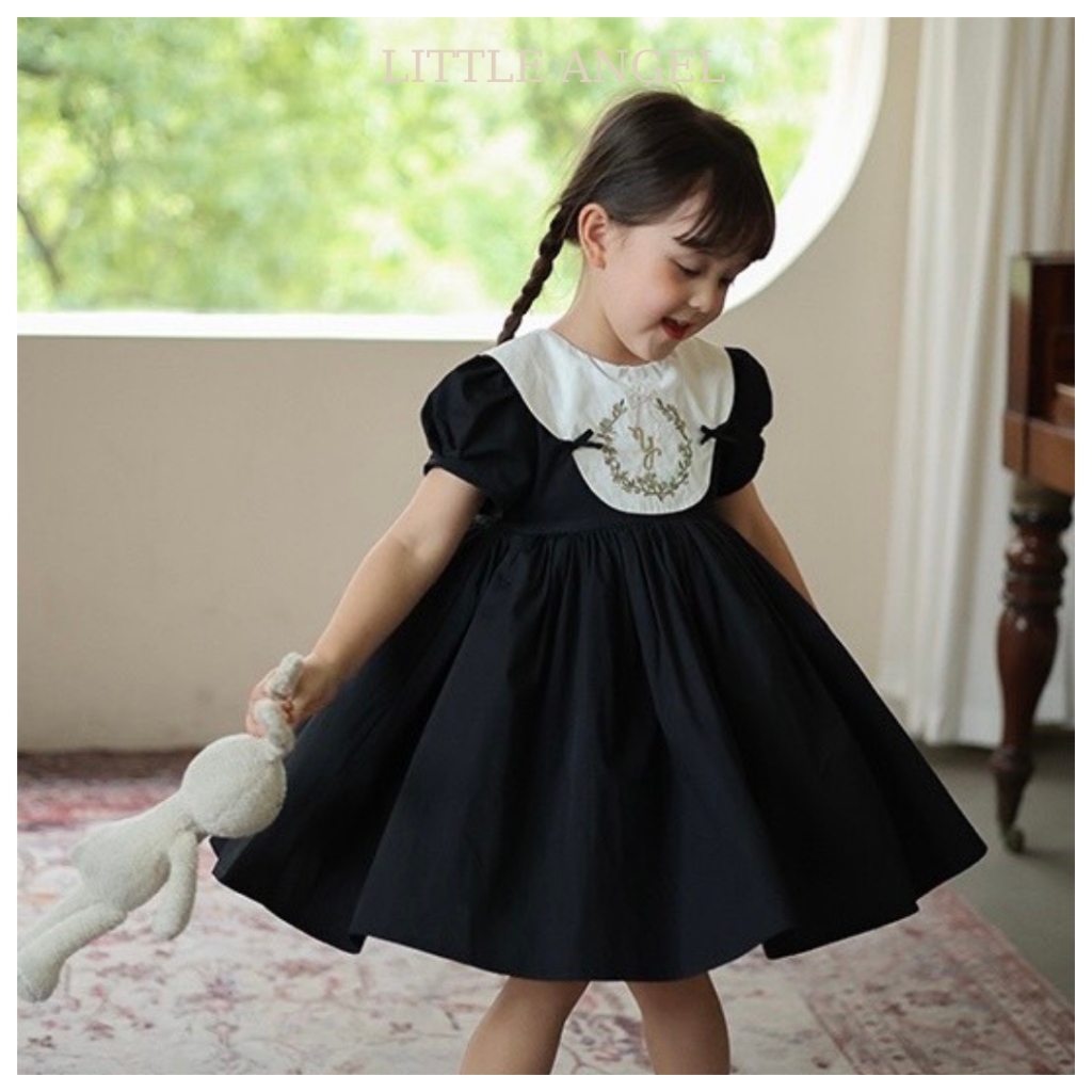 Váy bé gái babydoll thêu hoa phong cách tiểu thư dễ thương size 10-40kg