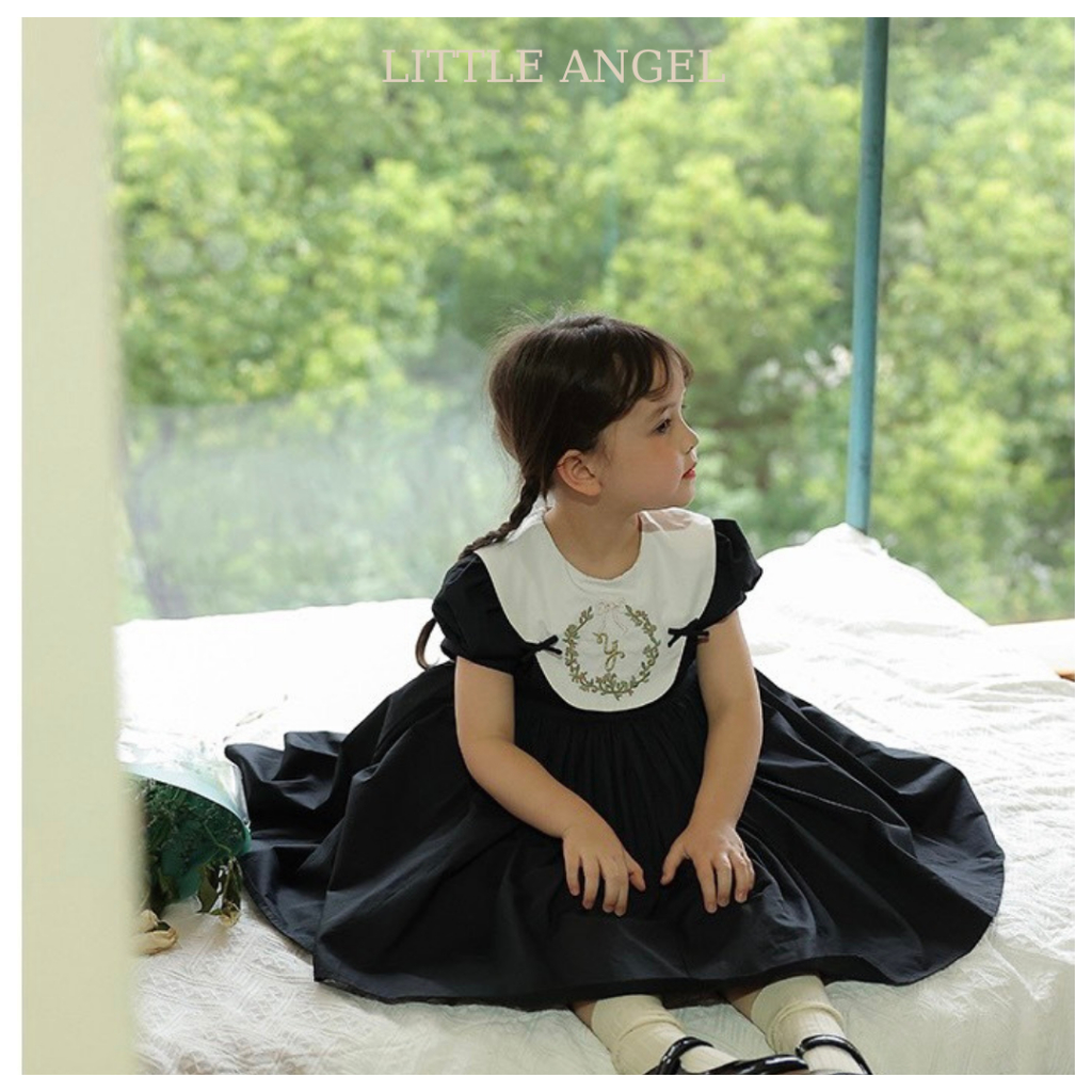 Váy bé gái babydoll thêu hoa phong cách tiểu thư dễ thương size 10-40kg