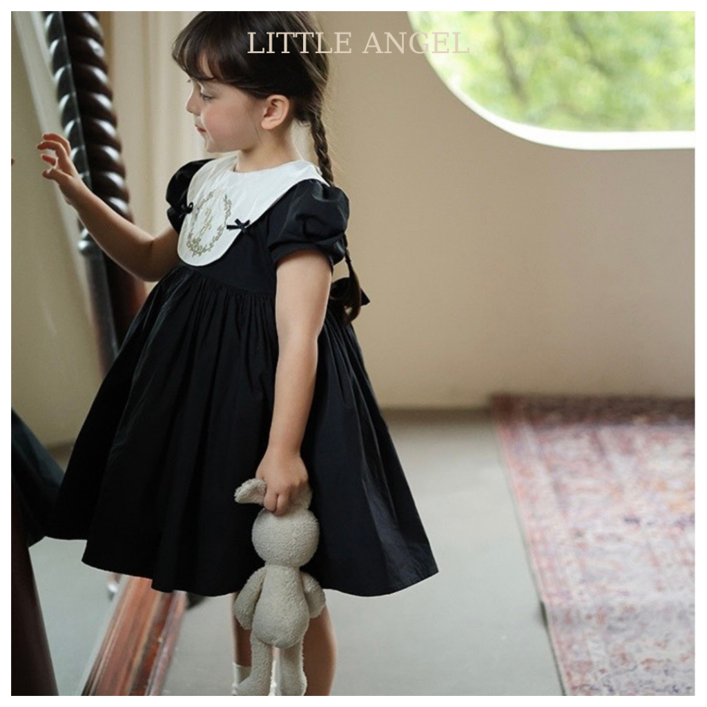 Váy bé gái babydoll thêu hoa phong cách tiểu thư dễ thương size 10-40kg