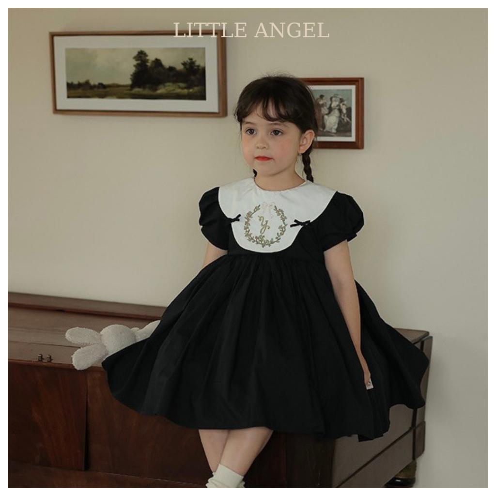 Váy bé gái babydoll thêu hoa phong cách tiểu thư dễ thương size 10-40kg