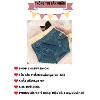 Quần lót nữ lụa ren phối viền 660