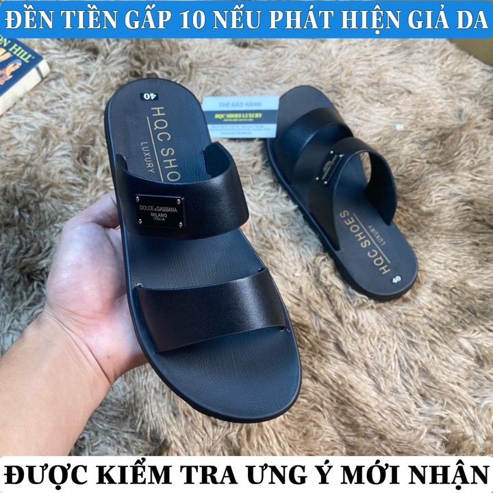 Dép quai hậu nam đế massage êm ái da bò nhập khẩu bảo hành 12 tháng HQ865