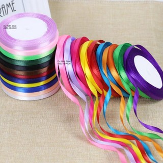 Ruy băng lụa 5ly đủ màu cuộn 22 yard.