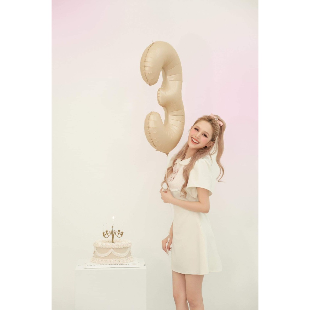 E lis dress đầm xinh cổ nơ hồng aguja