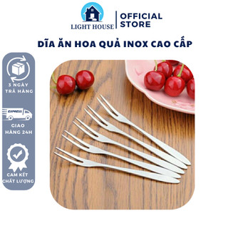 Dĩa Ăn Hoa Quả Inox Cao Cấp Loại Đầu 2 Răng - Dĩa Ăn Trái Cây
