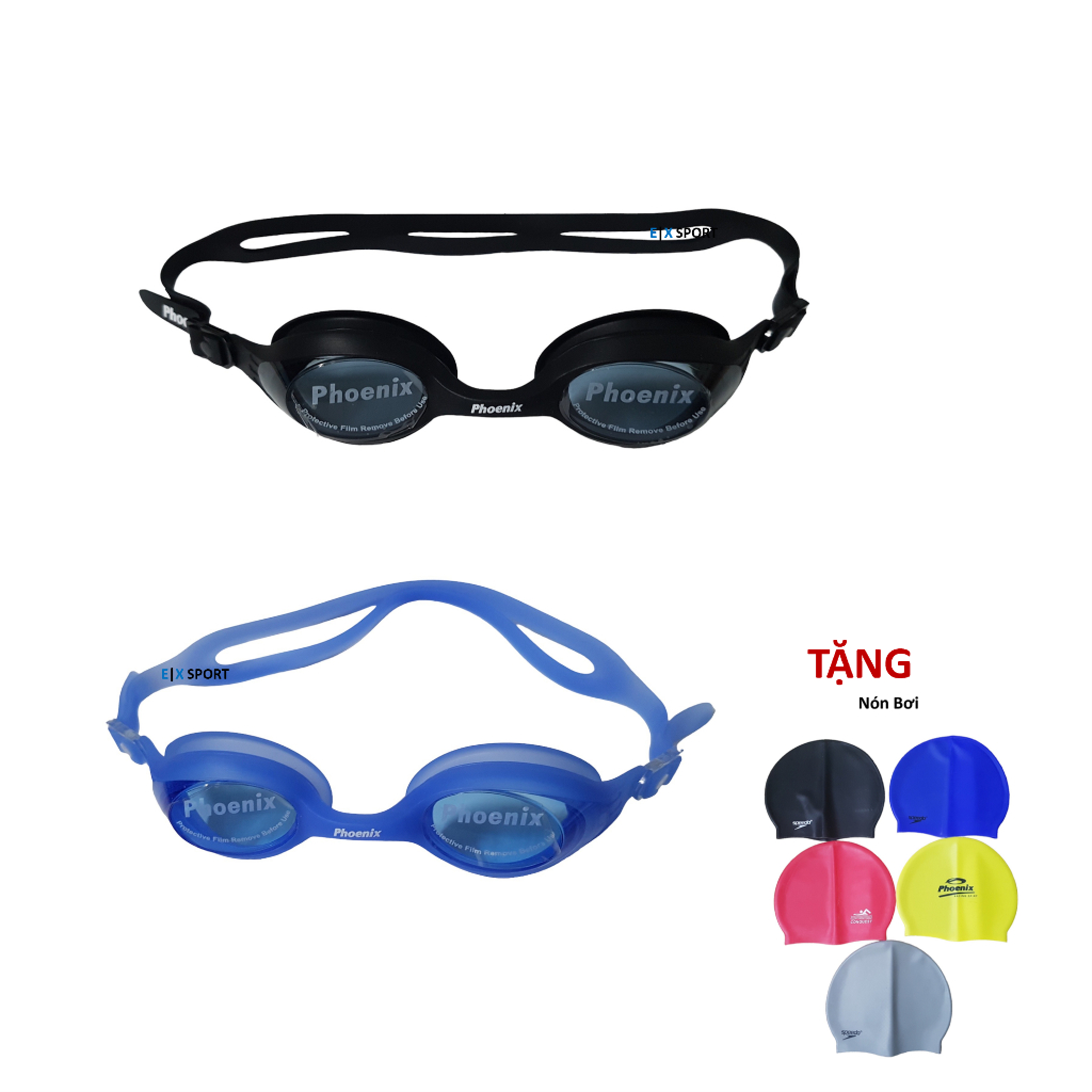 Combo 2 kính bơi và 2 nón