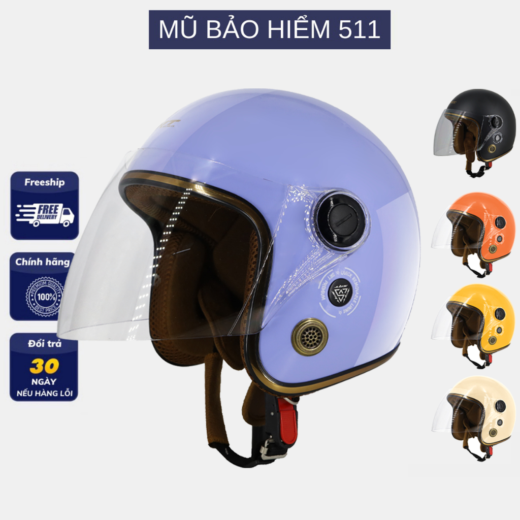 Mũ Bảo Hiểm 3/4 Kính SRT A317 - Có Lỗ Thông Gió Thoáng Khí