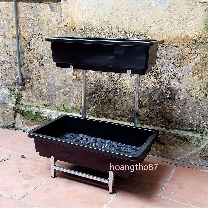 Giá đỡ khay trồng rau thông minh 2 tầng ban công chung cư sân thượng - GiongRauSach