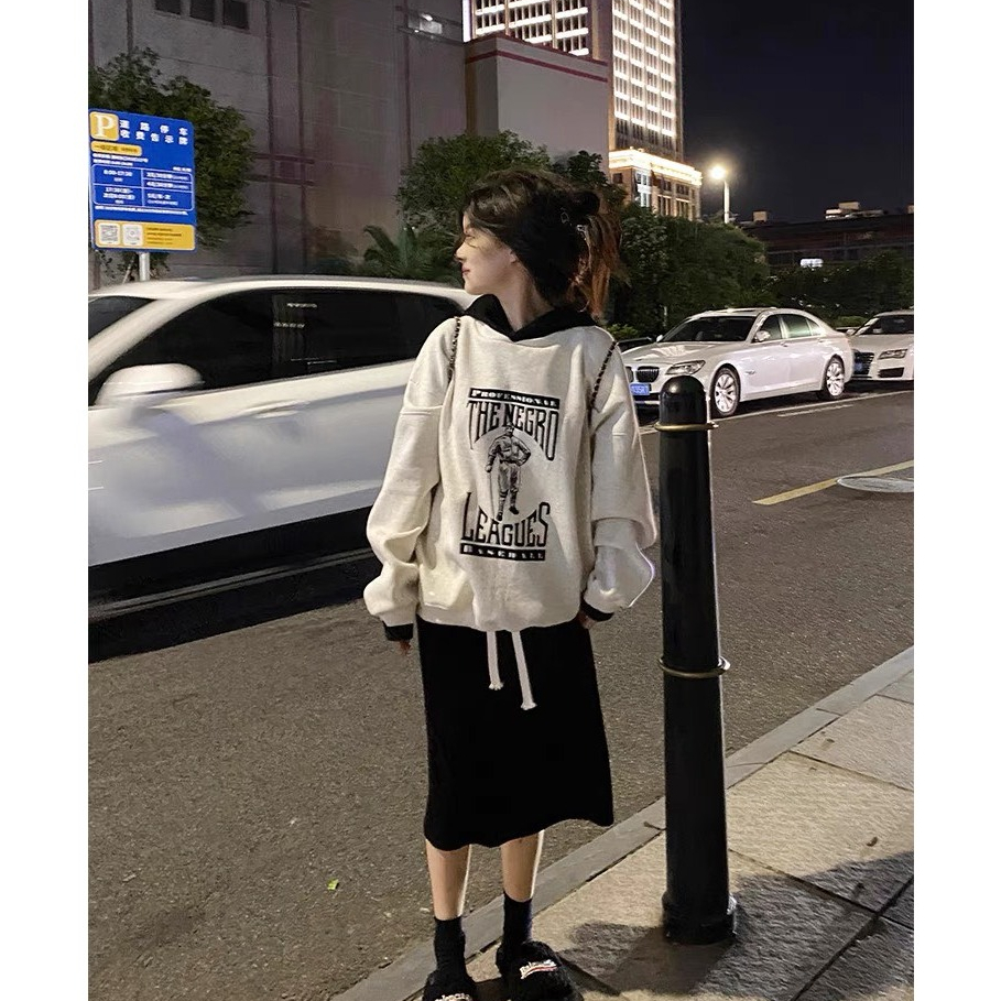 Áo Nữ, Áo Hoodie Xám Phối Mũ Đen Chất Nỉ Dày Loại 1 hottrend 2023