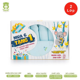 Mipbi hộp khăn sữa cao cấp 70% sợi tre bamboo - 30 % cotton