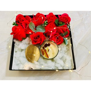 HỘP HOA HỒNG SÁP THƠM QUÀ TẶNG CÓ NGĂN ĐỰNG QUÀ SINH NHẬT, 14/2, 8/3, PHỤ NỮ VIỆT NAM 20/10, 20/11, NOEL