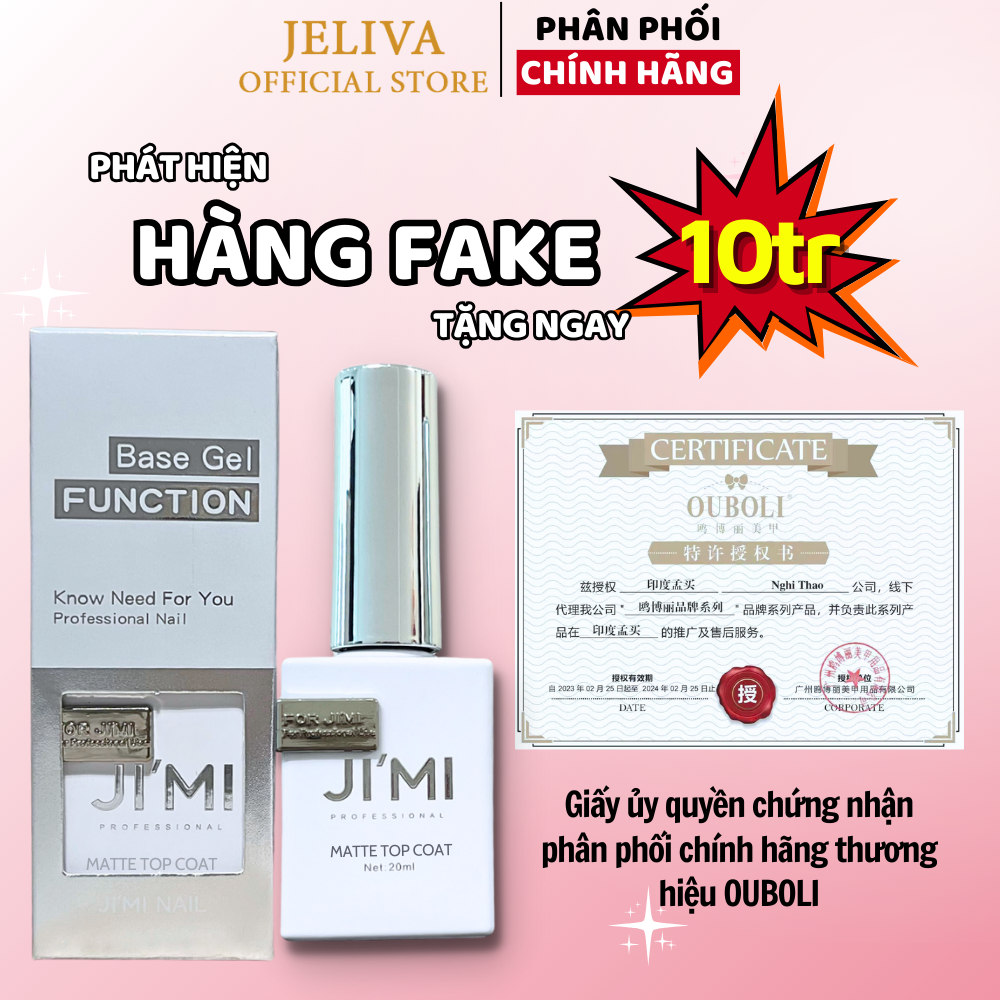 Top lì không lem JIMI 20ml dòng cao cấp của OUBOLI Jeliva