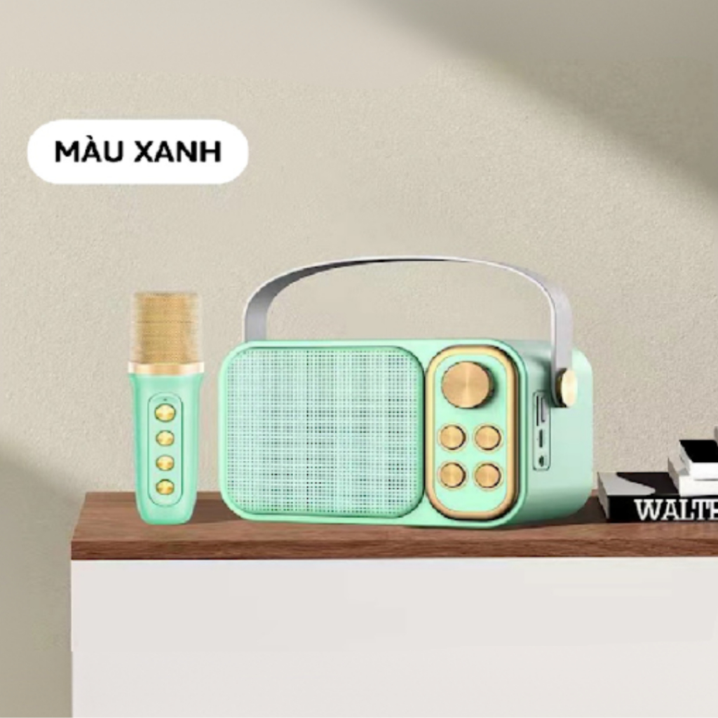 Loa Karaoke Mini, Loa Hát Karaoke Mini Bluetooth YS103 Tặng Kèm 1 Míc Hát Không Dây Công Suất 5W Âm Thanh Bass Cực Hay