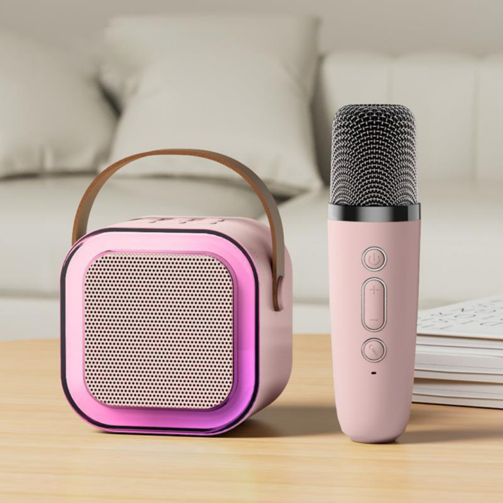 Loa Bluetooth, Loa Karaoke Mini K12 Sạc Pin Không Dây, Âm Thanh Hay Bass Chuẩn Tặng Kèm 2 Míc Hát, Bảo Hành 12 Tháng