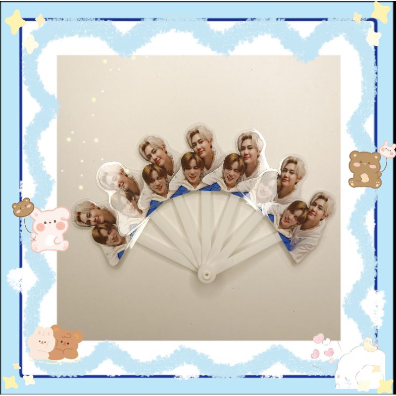 Quạt xòe giấy ép plastic OTP BL Thái Lan