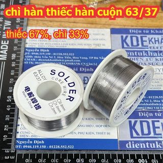 Chì hàn cuộn 50gam thiếc hàn sợi lõi 0.8mm 63% thiếc / hàng chất lượng cao kde2378