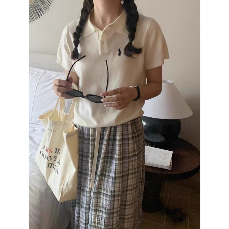 KAYY. Áo polo len trơn thêu ngực _ A2500