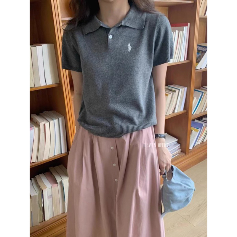 KAYY. Áo polo len trơn thêu ngực _ A2500