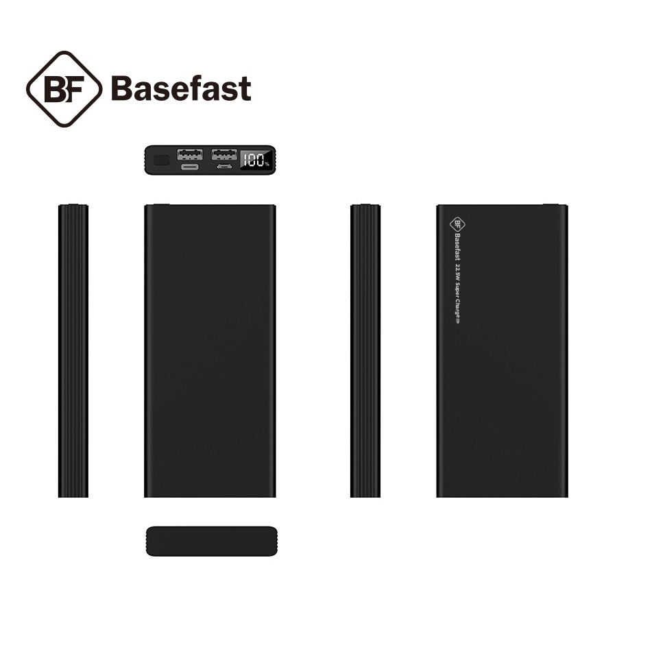 Sạc dự phòng 20000mAh Basefast Metal Pin Sạc Nhanh 22.5W Màn Led hiển thị cho dòng samsung iP xiaomi