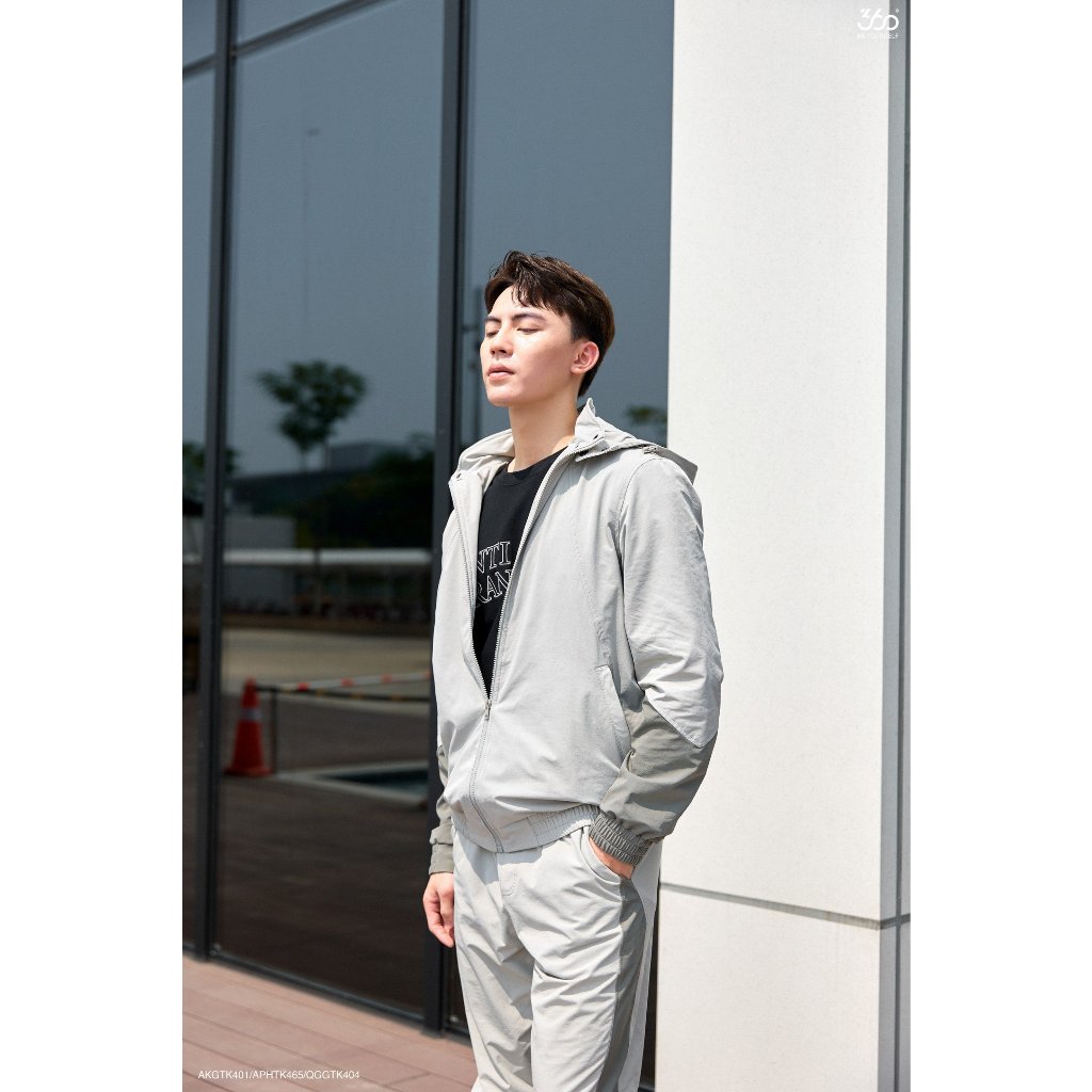 Áo khoác gió nam 2 lớp có mũ thương hiệu 360 Boutique chất liệu cao cấp chống nước - AKGTK401