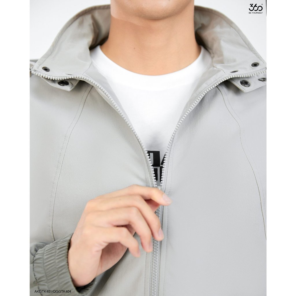 Áo khoác gió nam 2 lớp có mũ thương hiệu 360 Boutique chất liệu cao cấp chống nước - AKGTK401