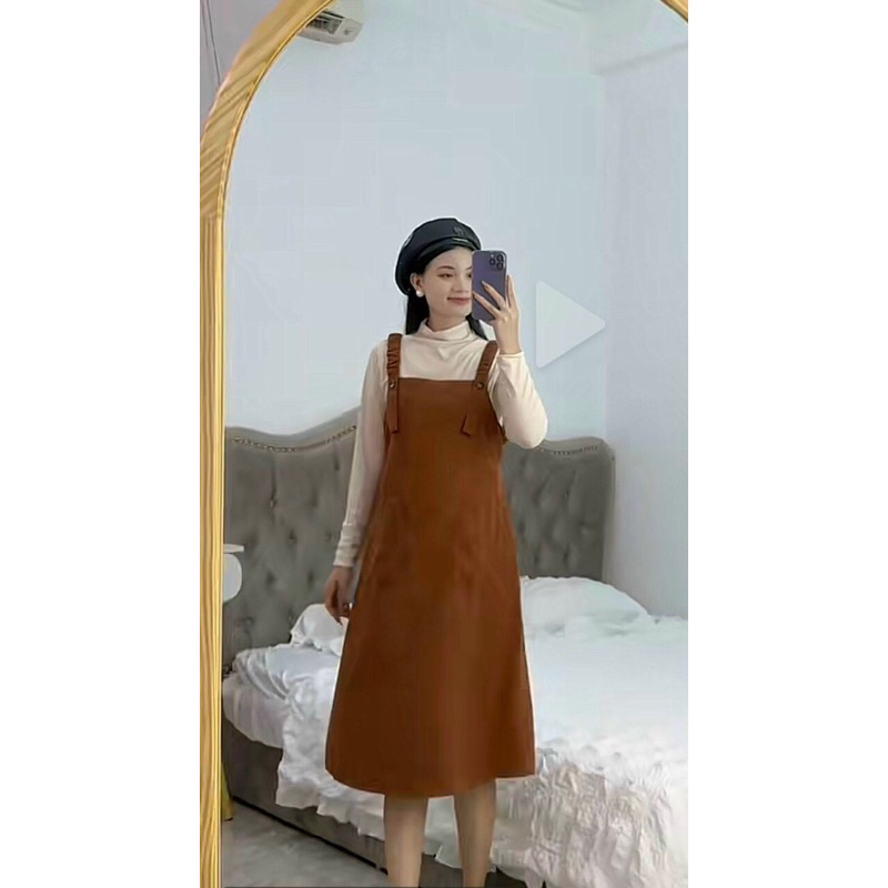 Váy bầu thu đông,sét nhung tăm