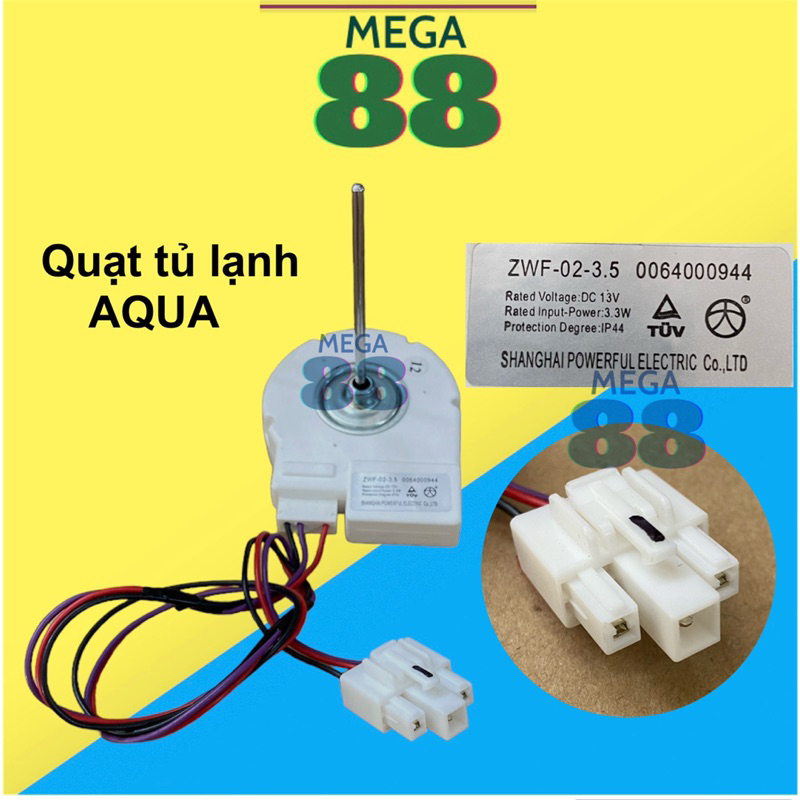 Quạt tủ lạnh Aqua chính hãng - Quạt sứ tủ lạnh Aqua 13V 3 dây