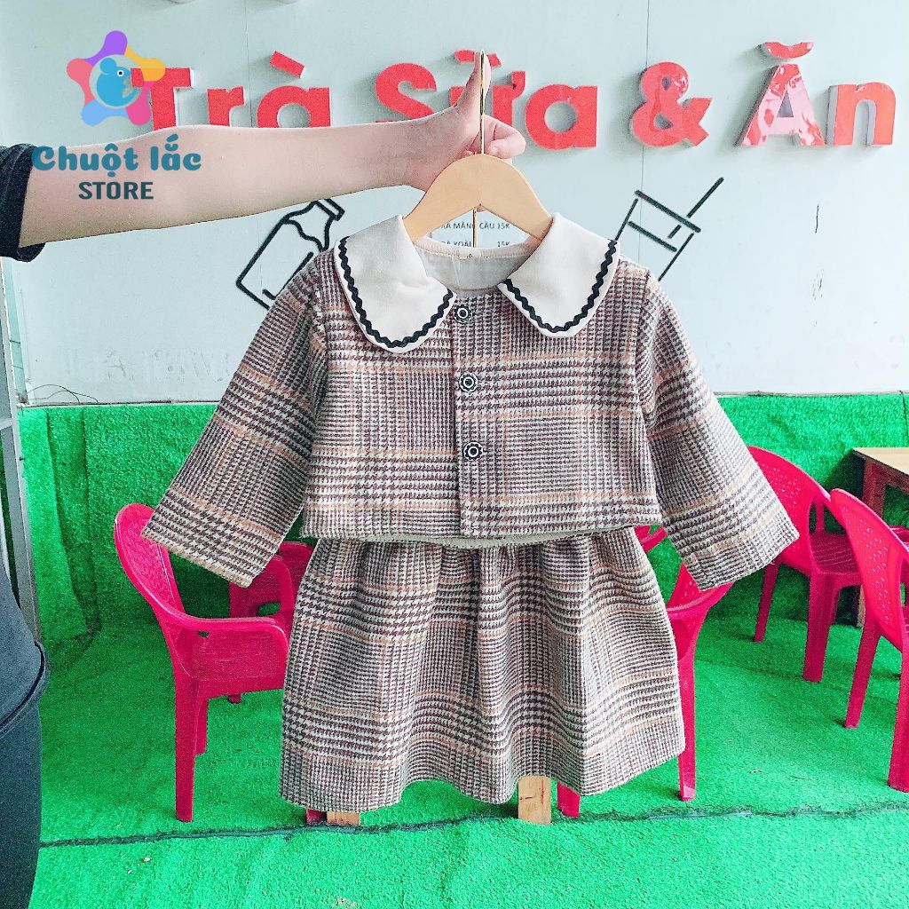 Sét Váy Dạ Cho Bé Gái Từ 8kg Đến 18kg, Váy Kèm Áo Khoác Cho Bé Gái