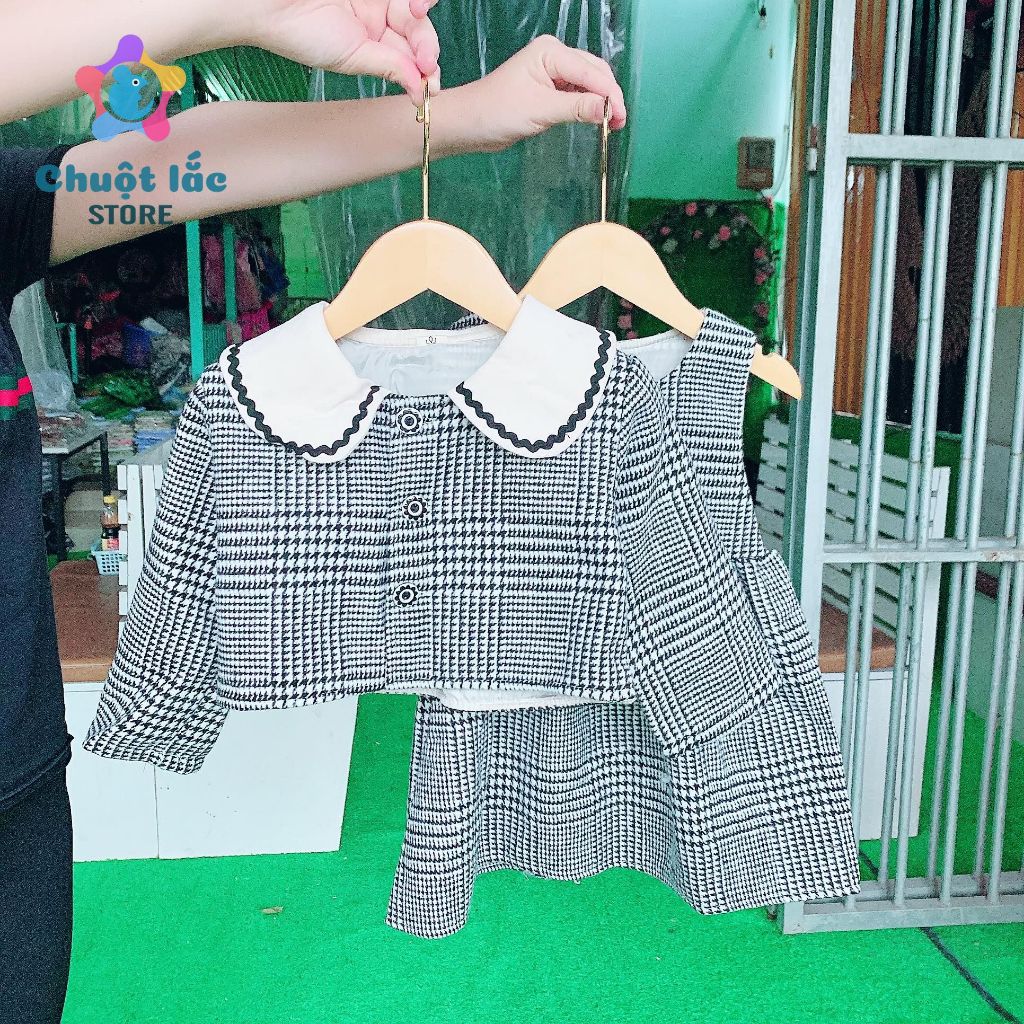 Sét Váy Dạ Cho Bé Gái Từ 8kg Đến 18kg, Váy Kèm Áo Khoác Cho Bé Gái