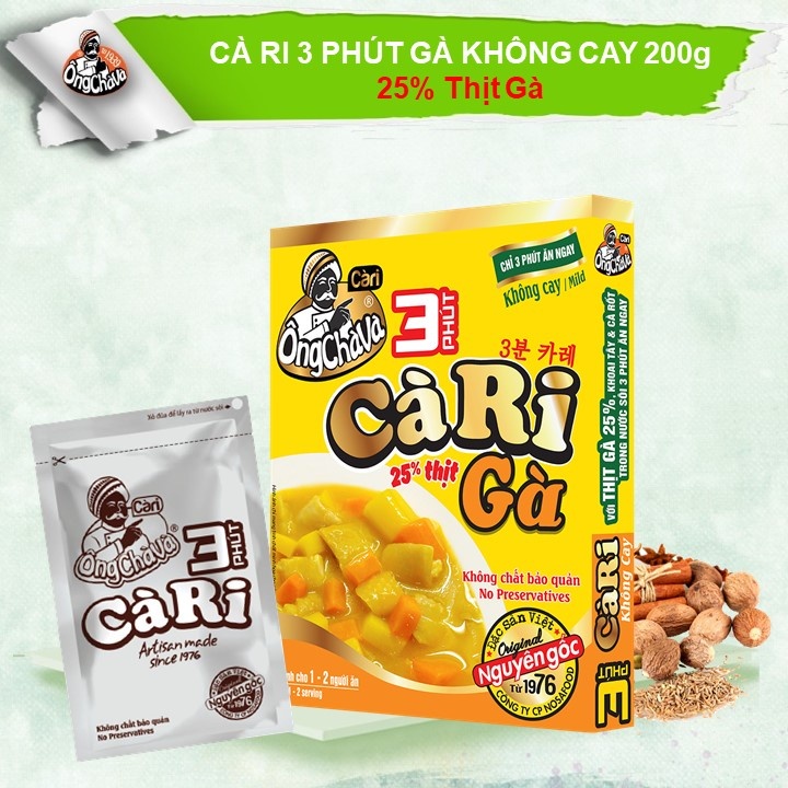 Cà Ri 3 Phút Gà Không Cay Ông Chà Và 200g Sản Phẩm Có Thịt Thật