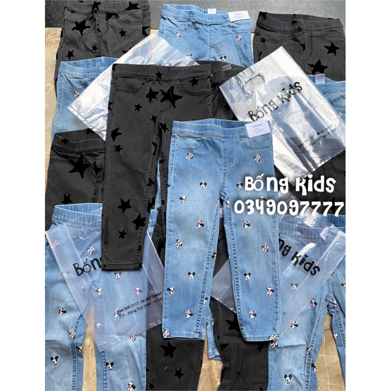 Quần Tregging Bé Gái Hoạ Tiết Denim HaM