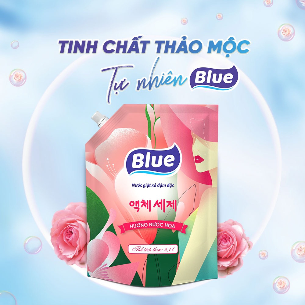 Nước giặt Blue Hàn Quốc 2100ml Hương thảo mộc thân thiện cho cả da em bé
