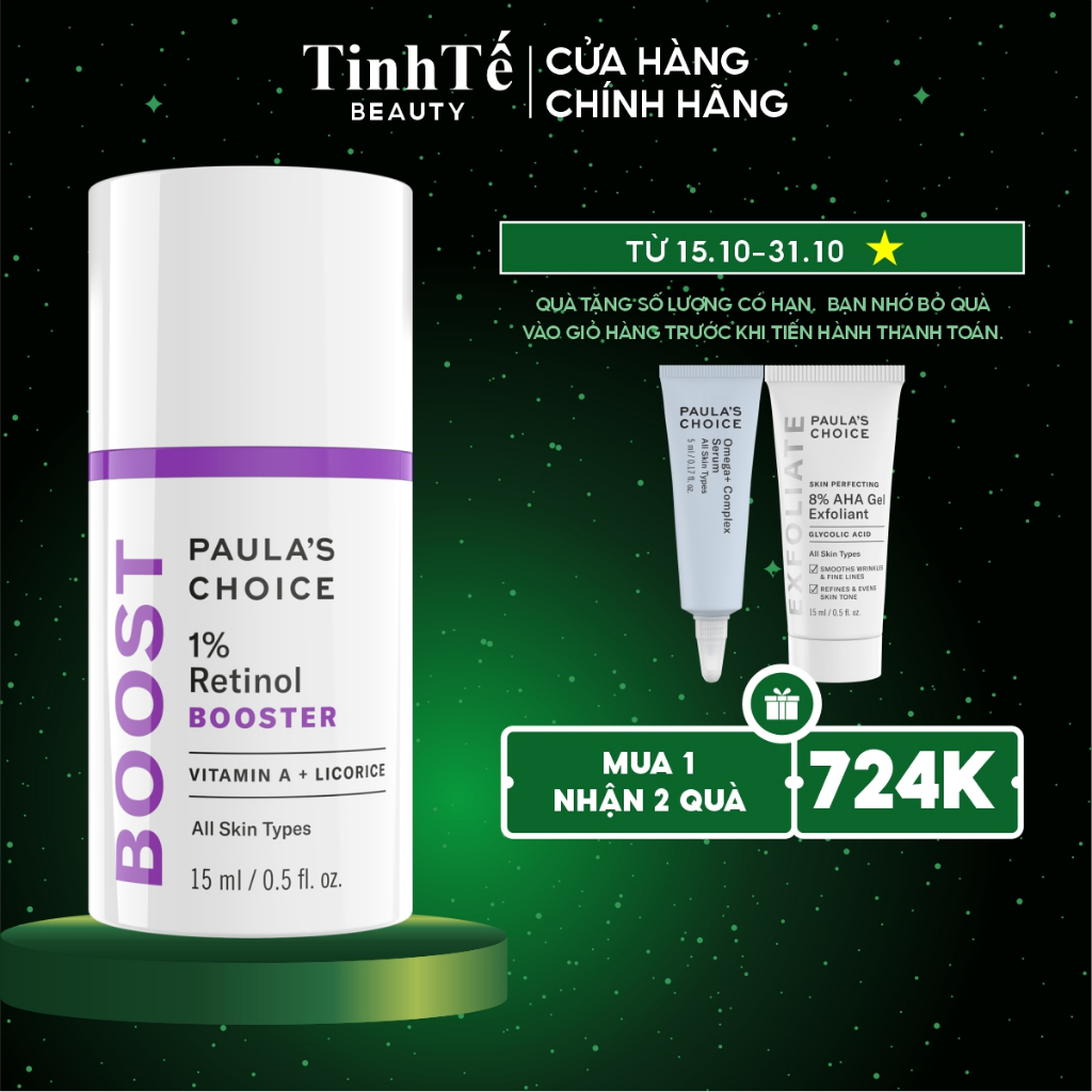 Tinh chất chống lão hóa Paula's Choice 1% RETINOL BOOSTER 15ml