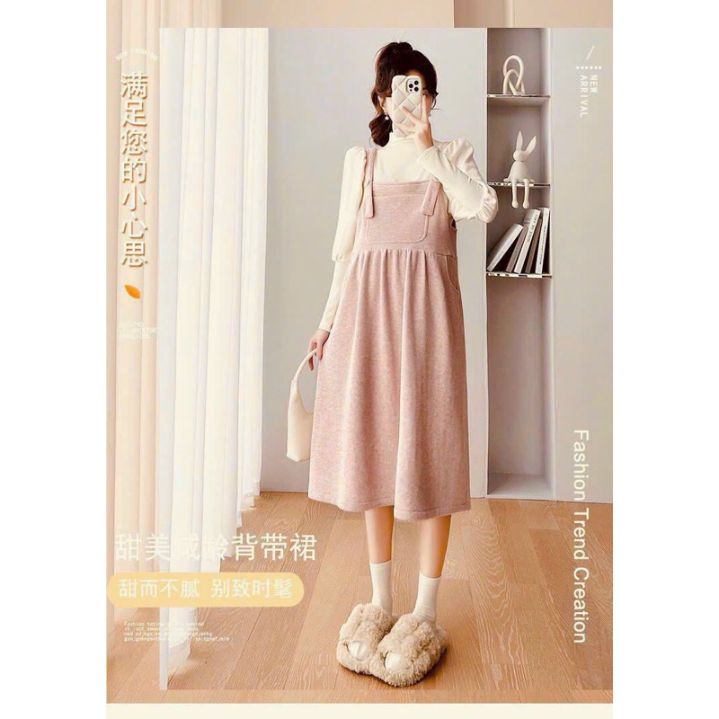 Váy bầu thu đông,chất nhung dày đẹp