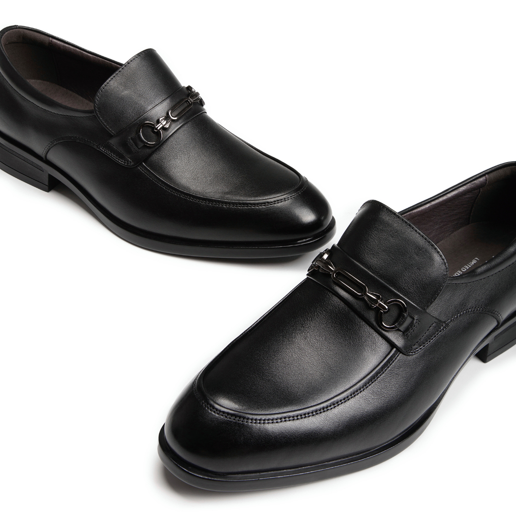 Giày lười nam MULGATI Horsebit Loafer da trơn mũi viền đai kim loại - FA19918