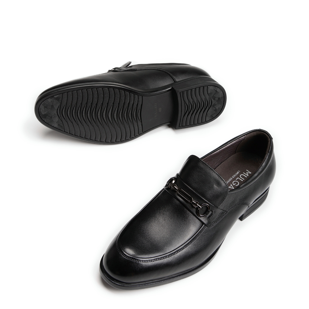 Giày lười nam MULGATI Horsebit Loafer da trơn mũi viền đai kim loại - FA19918