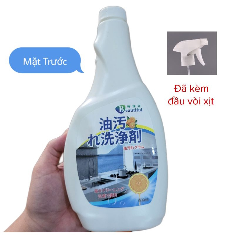 Tẩy dầu mỡ, tẩy hút mùi, tẩy bếp ga, bếp từ, tẩy nhà bếp siêu sạch, siêu nhanh 500ml QM.GD033