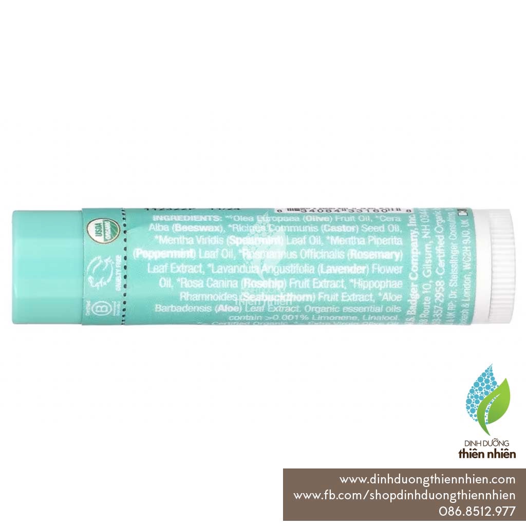Sáp Dưỡng Môi Hữu Cơ Badger Organic Lip Balm