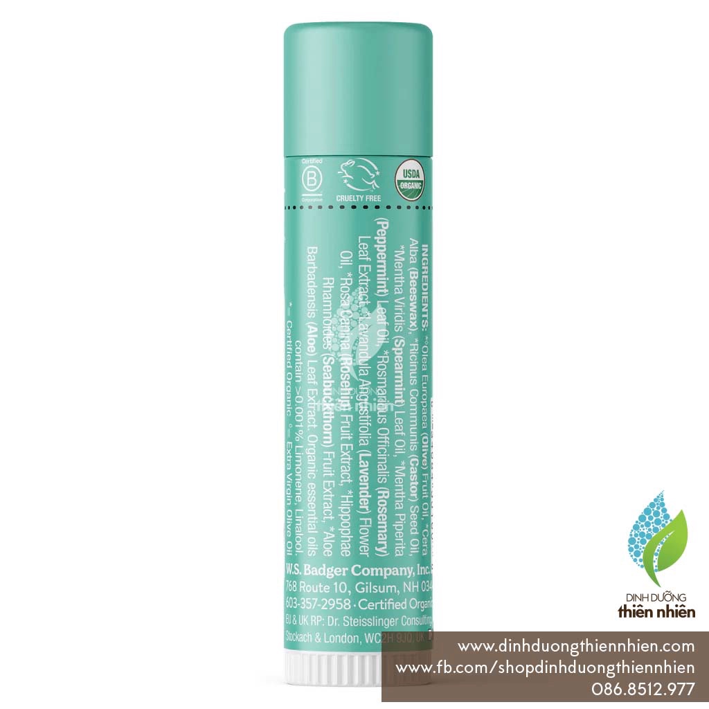 Sáp Dưỡng Môi Hữu Cơ Badger Organic Lip Balm